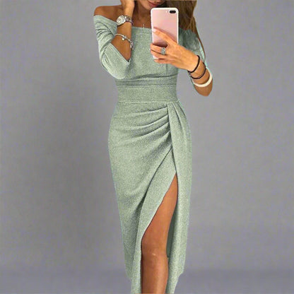 Lena | Elegancka sukienka z odkrytymi ramionami