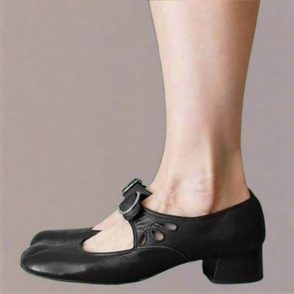 Liwia | Ortopedyczne skórzane sandały z wygodną koturną