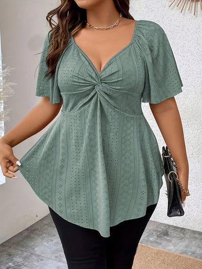 Barbara – Plus Size Koszulka Z Haftem