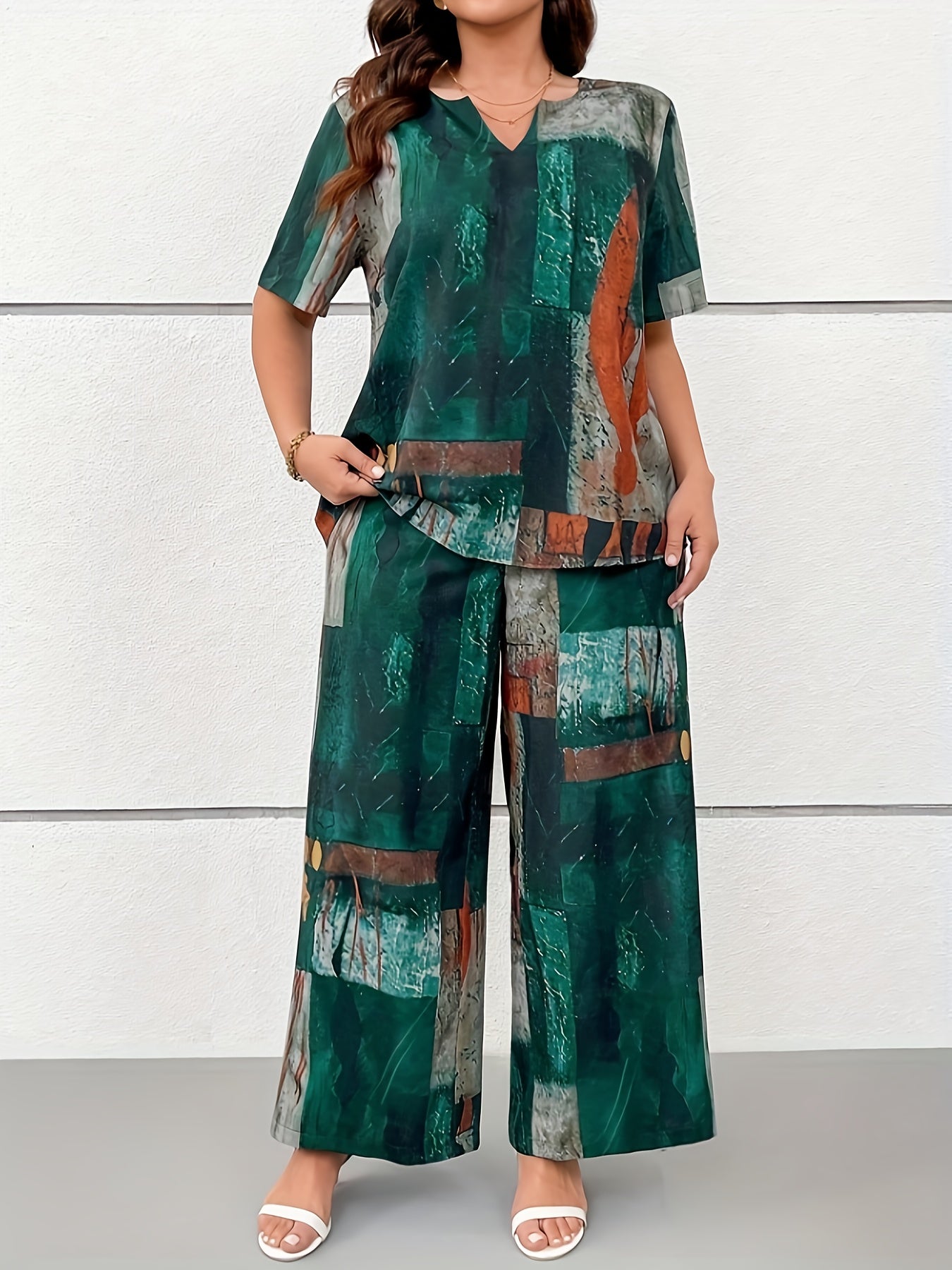 Kinga - Vintage Zestaw z Krótkim Rękawem