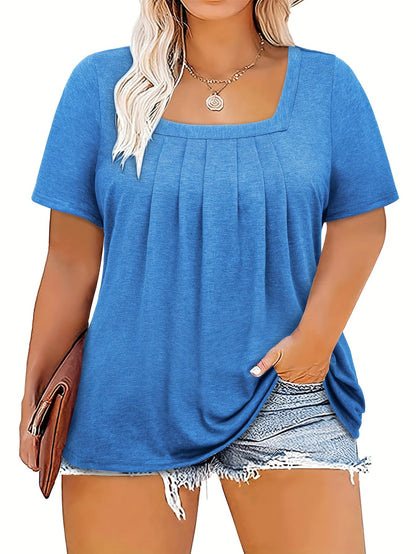 Karina – Plus Size Bluzka Kwadratowy Dekolt