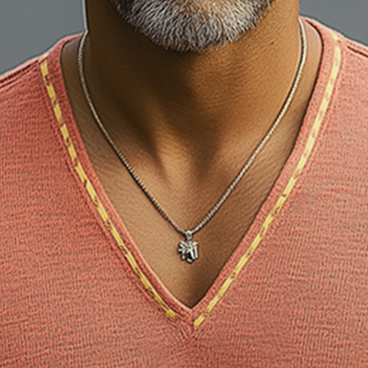 Męska, letnia, lekka, haftowana, lniana koszulka z krótkim rękawem i dekoltem w serek