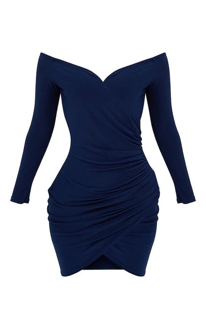 Marszczona sukienka bardot Anne