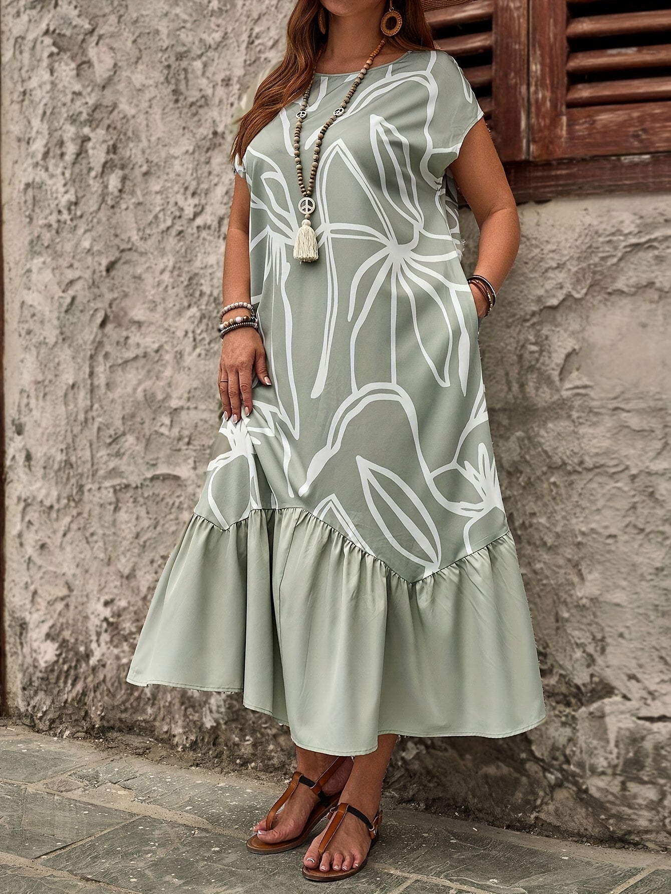 Lucyna – Sukienka Patchwork W Kwiaty