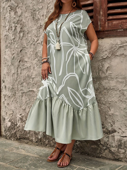 Lucyna – Sukienka Patchwork W Kwiaty