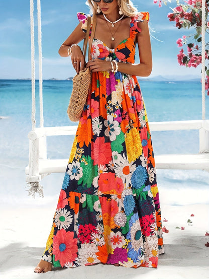 Kinga – Błyszcząca Sukienka Maxi Z Odsłoniętymi Ramionami