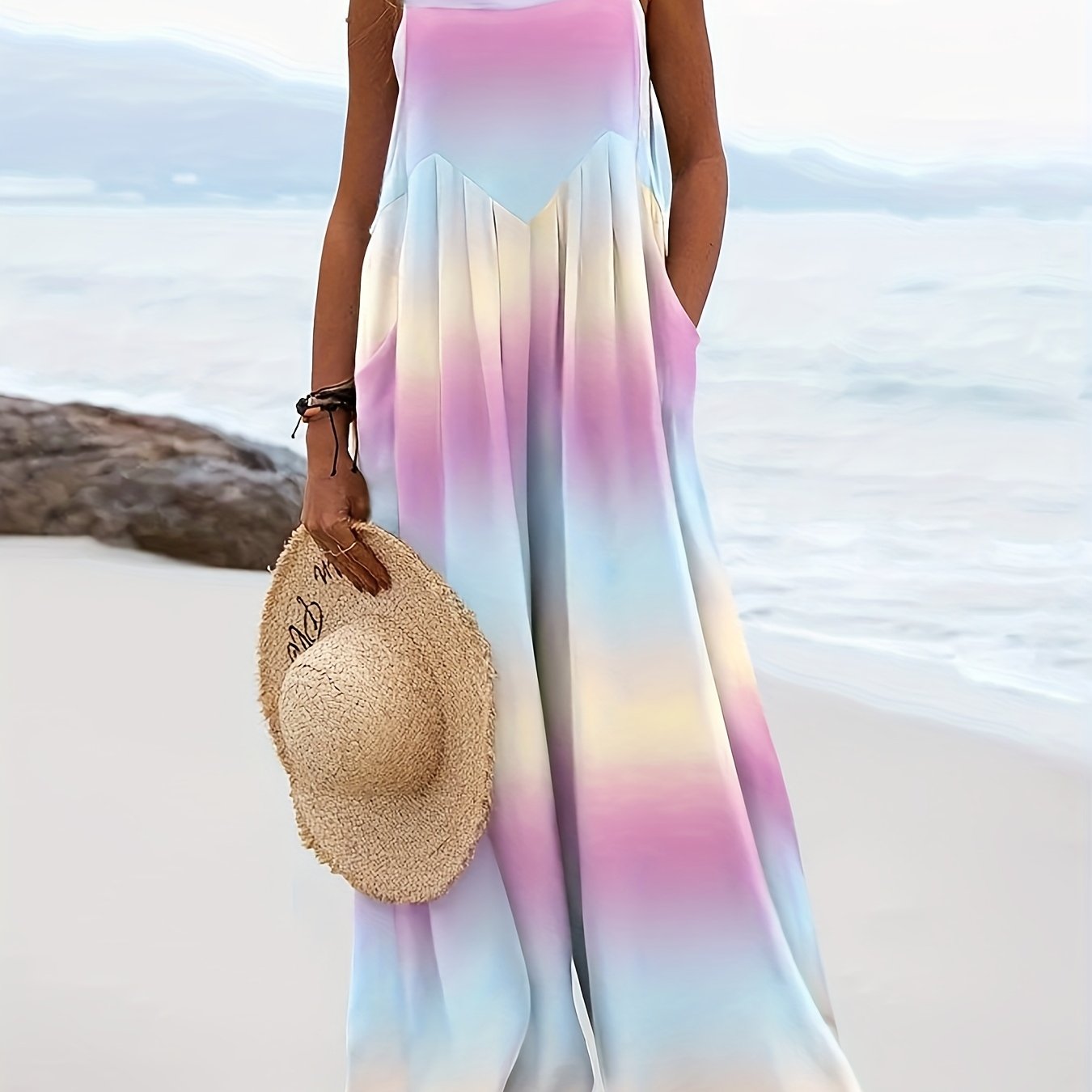 Patrycja - Kombinezon Tie-Dye Pasiasty