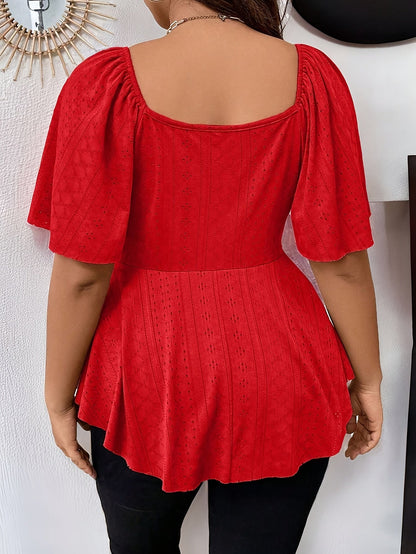 Barbara – Plus Size Koszulka Z Haftem
