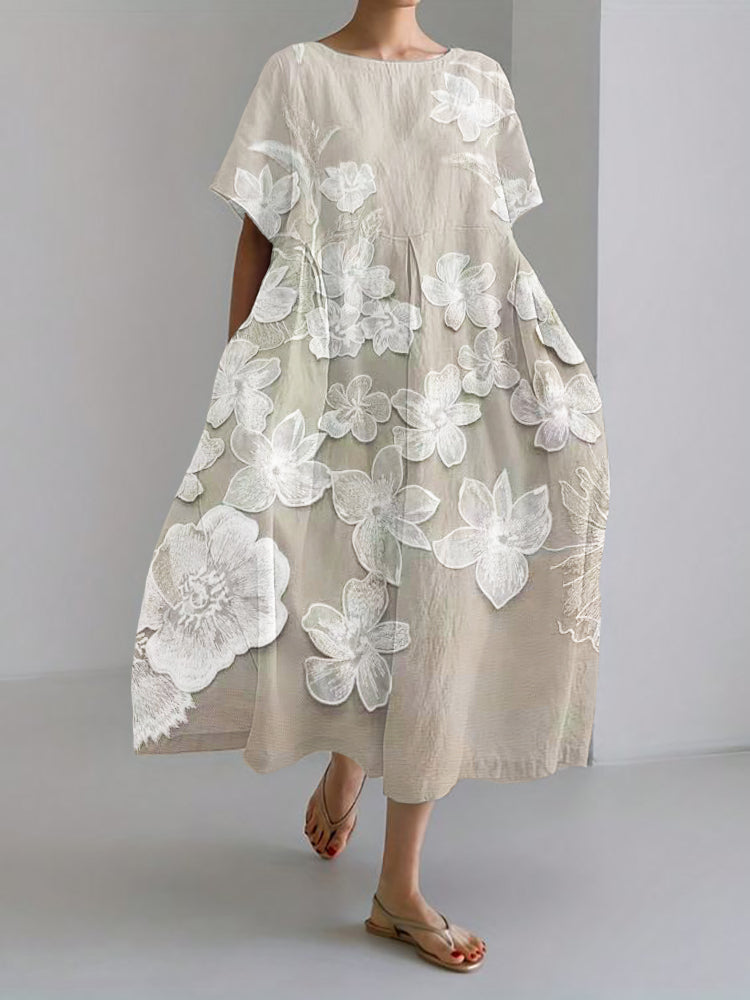 MAYLORA - Elegancka sukienka z kwiatowym nadrukiem