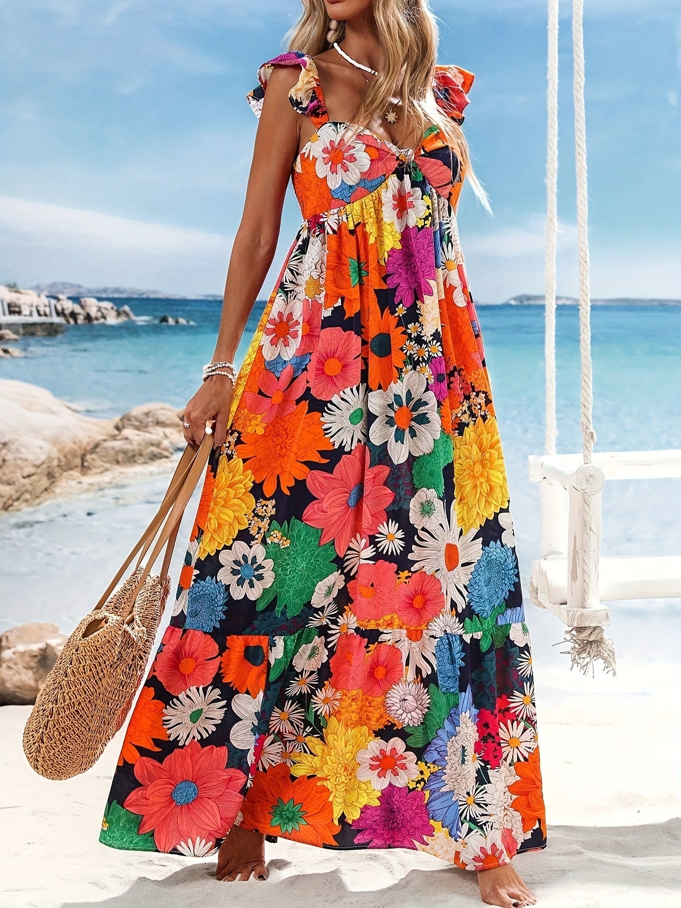 Kinga – Błyszcząca Sukienka Maxi Z Odsłoniętymi Ramionami