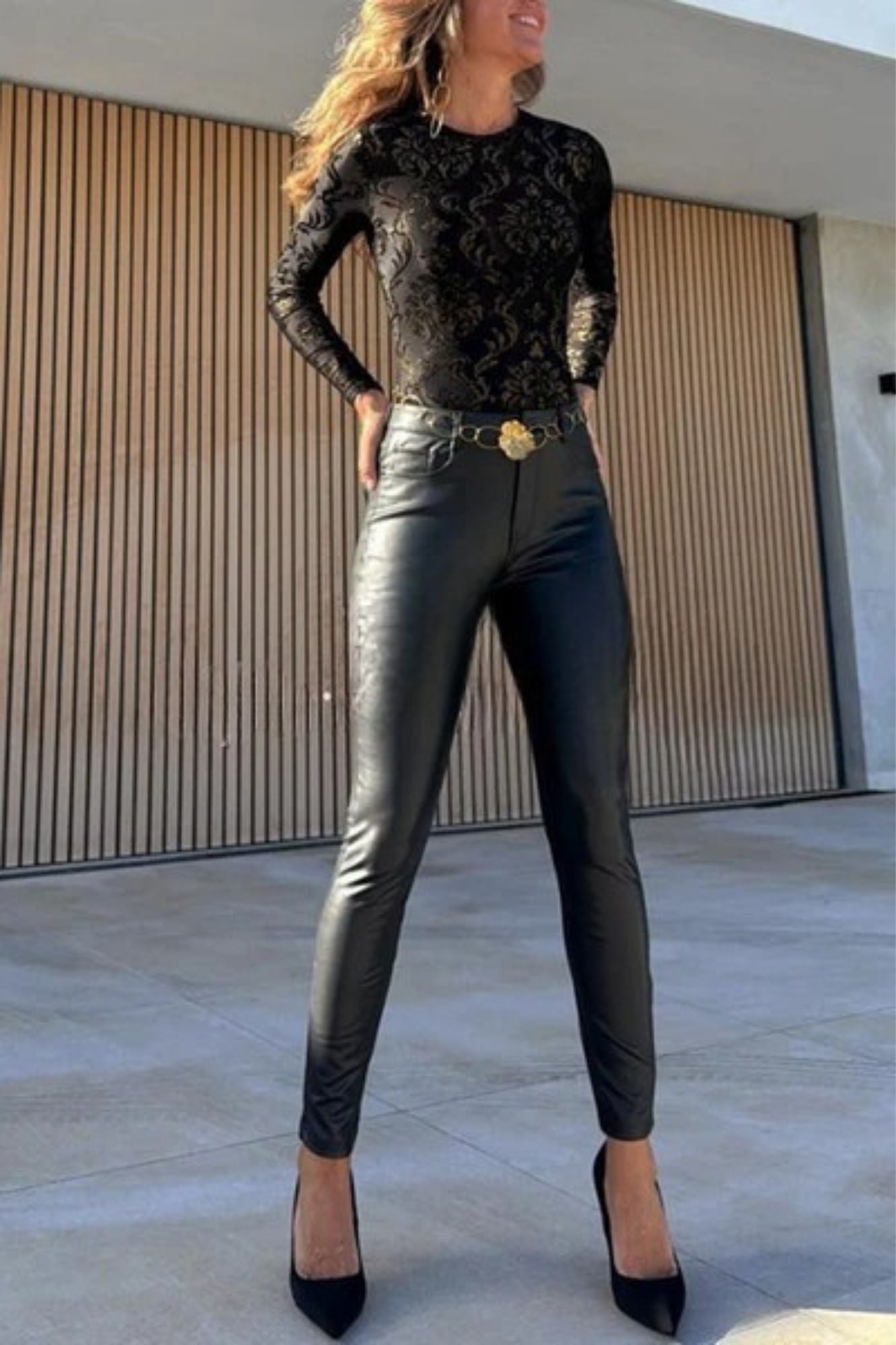 Manuel – Dopasowane Spodnie Ze Skóry Ekologicznej