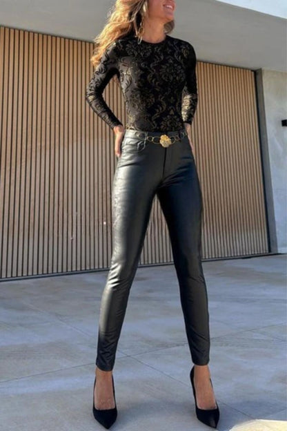 Manuel – Dopasowane Spodnie Ze Skóry Ekologicznej