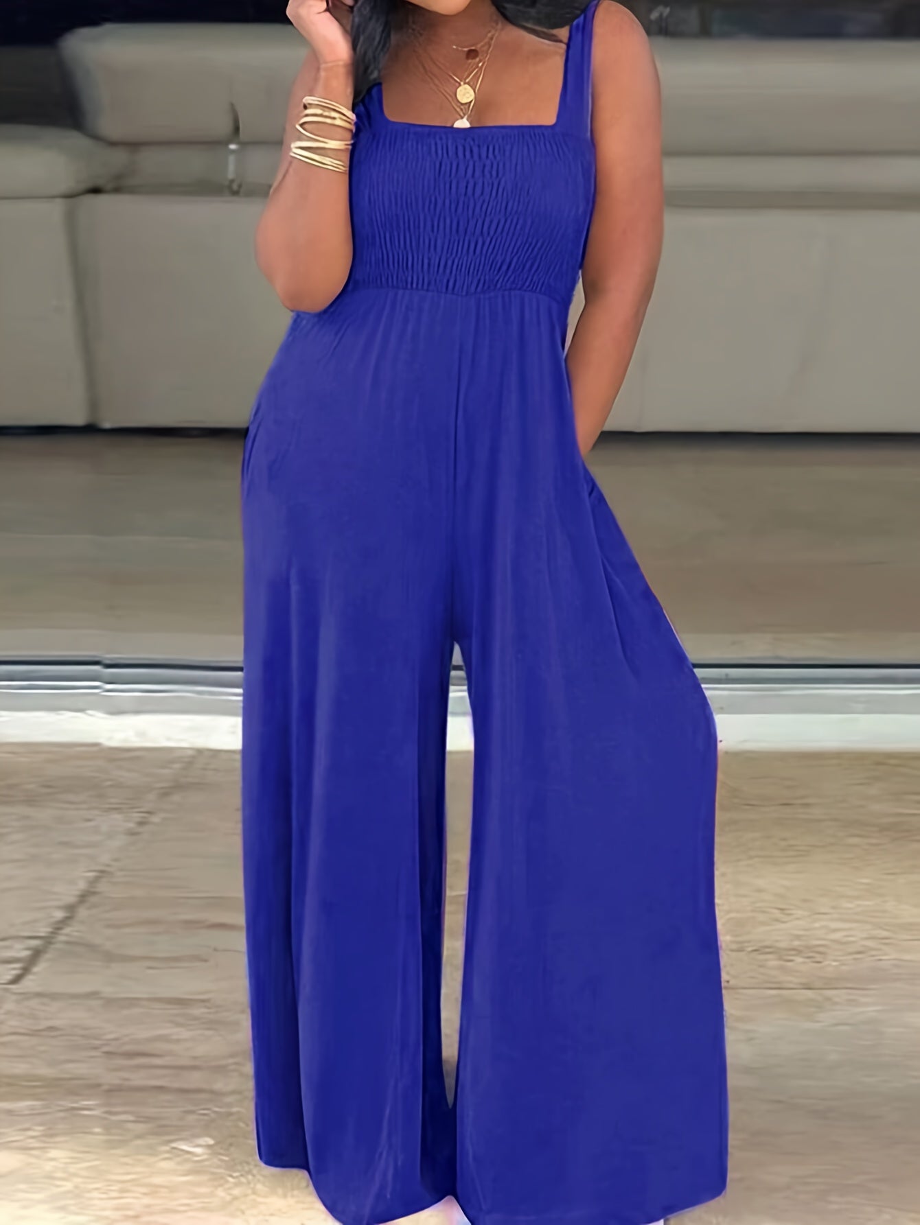 Eliza - Kombinezon Off-Shoulder z Kieszeniami