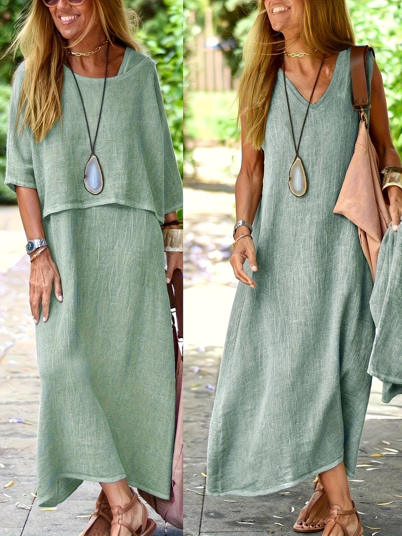 Marlena - Zestaw Letni z Sukienką Bez Rękawów