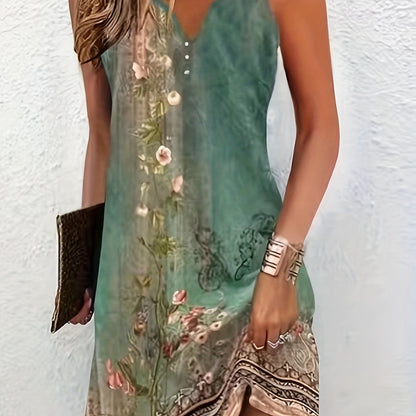 Sukienka maxi Karolina z eleganckim kwiatowym wzorem