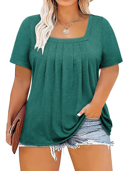 Karina – Plus Size Bluzka Kwadratowy Dekolt