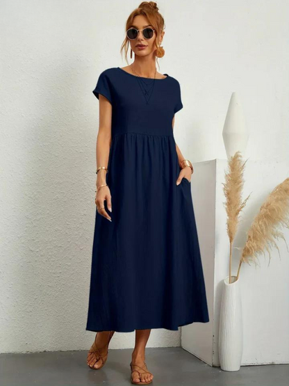 Ruby™ | Elegancka, podstawowa sukienka z bawełny i lnu