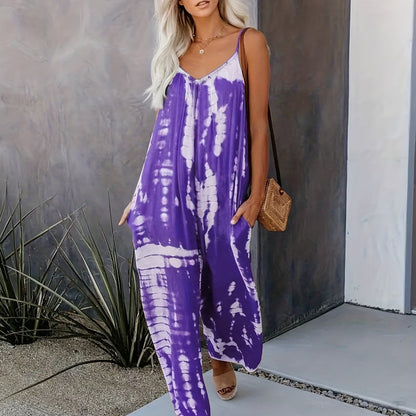 Bianka - Kombinezon Tie-Dye Na Ramiączkach
