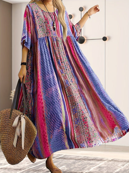 Honorata – Sukienka Maxi W Plemiennym Stylu