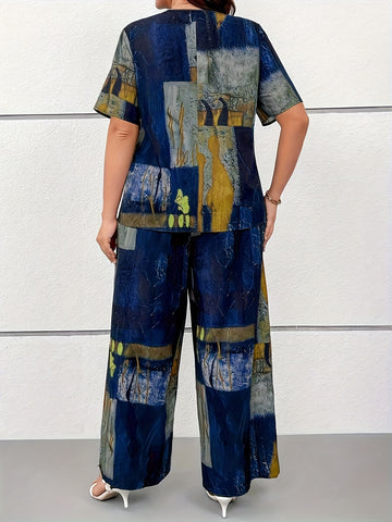 Kinga - Vintage Zestaw z Krótkim Rękawem