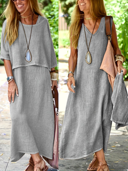 Marlena - Zestaw Letni z Sukienką Bez Rękawów