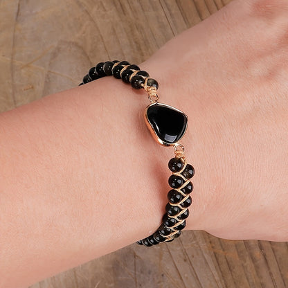 Magdalena - Czarna Dwuwarstwowa Bransoletka