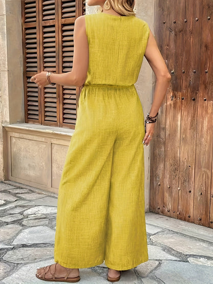 Laura - Kombinezon Jednokolorowy Żółty