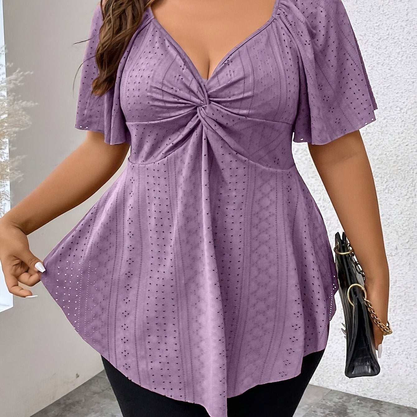 Barbara – Plus Size Koszulka Z Haftem