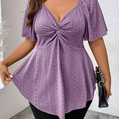 Barbara – Plus Size Koszulka Z Haftem