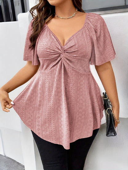 Barbara – Plus Size Koszulka Z Haftem