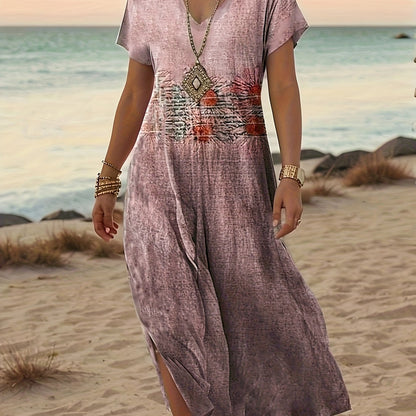 Renata – Sukienka Maxi W Tropikalny Print