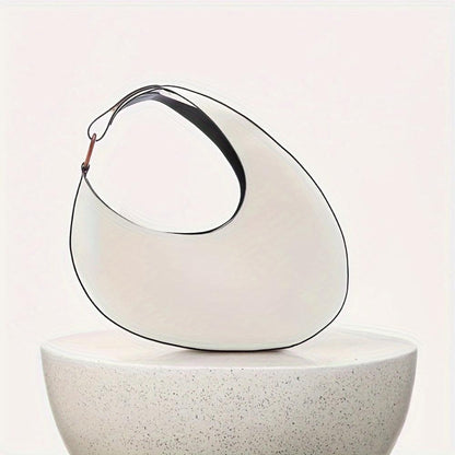 Bogusława | Elegancka minimalistyczna torba hobo w jednolitym kolorze