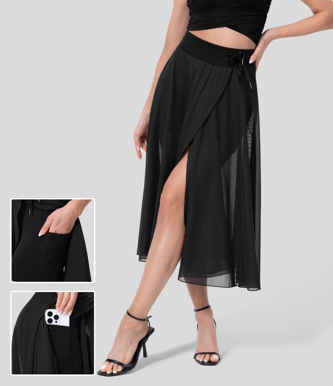 Spódnica midi 2 w 1 Livia