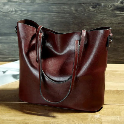 Waleria | Klasyczna skórzana torebka na ramię vintage