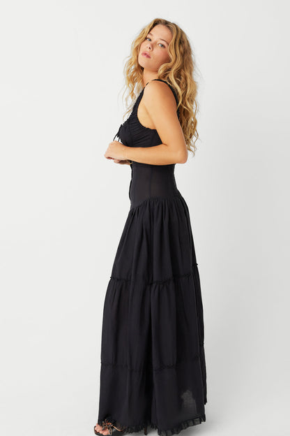 Sukienka Christabelle Ruffle Maxi - Czarna