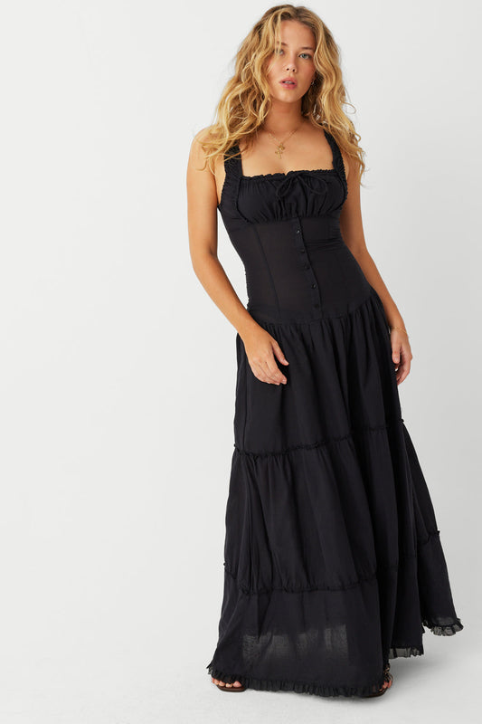 Sukienka Christabelle Ruffle Maxi - Czarna