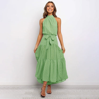 Lena | Długa sukienka maxi w kropki
