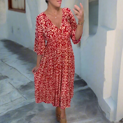 Isabella - Sukienka w stylu boho z nadrukiem