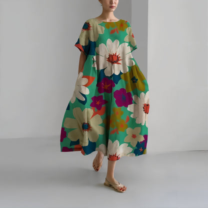Jolanta | Codzienna kwiecista sukienka maxi