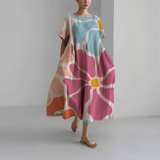 Jolanta | Codzienna kwiecista sukienka maxi
