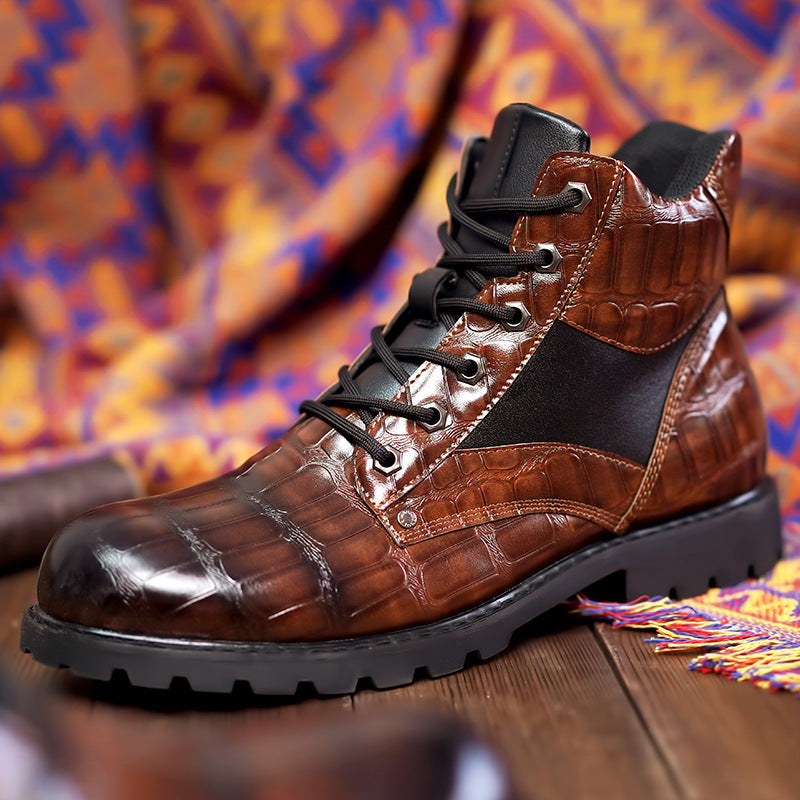 Rendell | Skórzane buty Croco