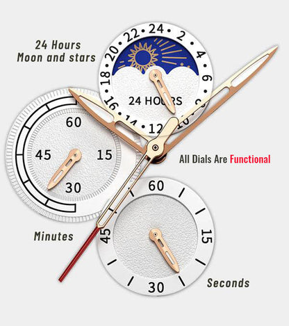 Luksusowy skórzany zegarek kwarcowy Michał