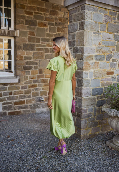 Magdalena™ | Satynowa sukienka z dekoltem w serek