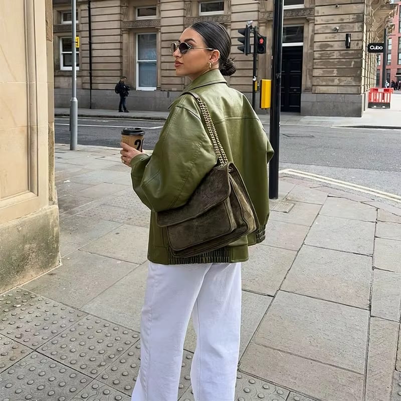 Kalina – oversize'owa kurtka skórzana