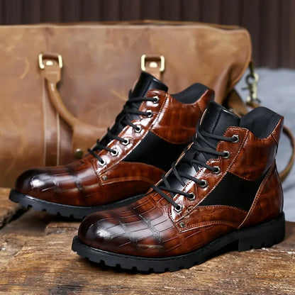 Rendell | Skórzane buty Croco