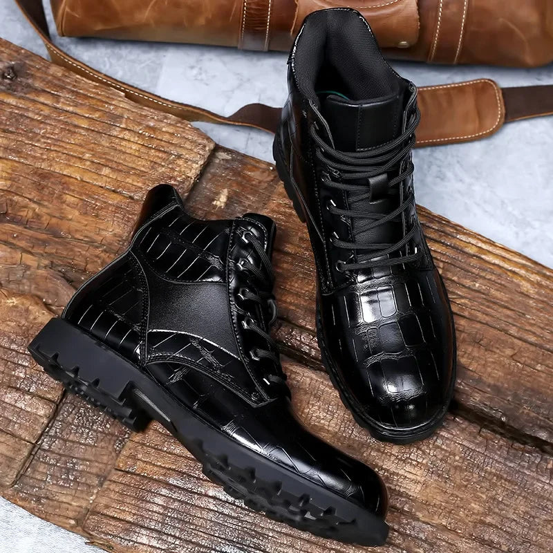 Rendell | Skórzane buty Croco