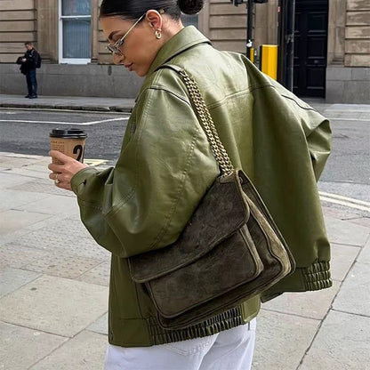 Kalina – oversize'owa kurtka skórzana