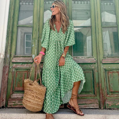 Izabela | Maxi szyfonowa boho sukienka