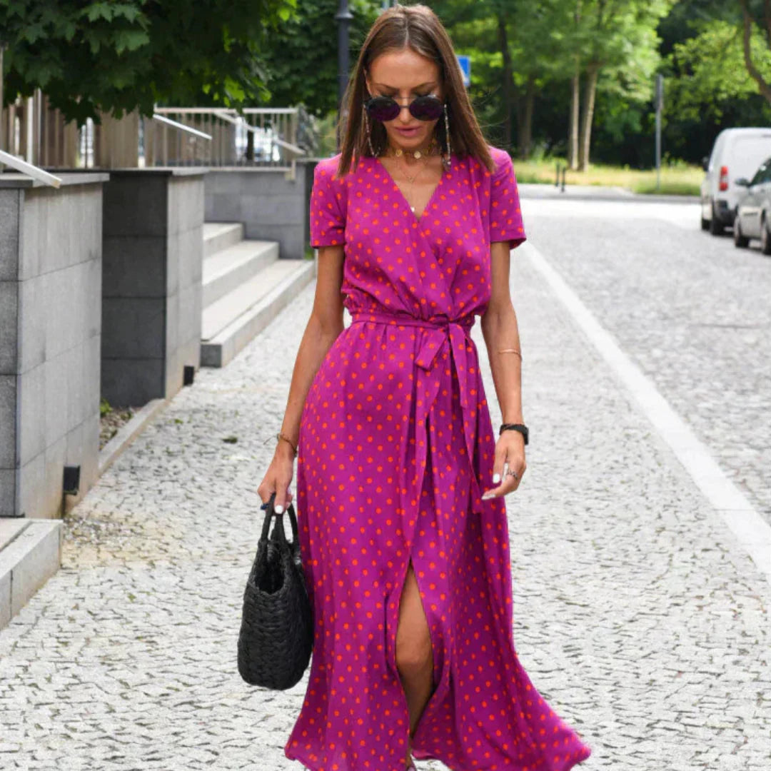 Klementyna | Elegancka sukienka z dekoltem w serek