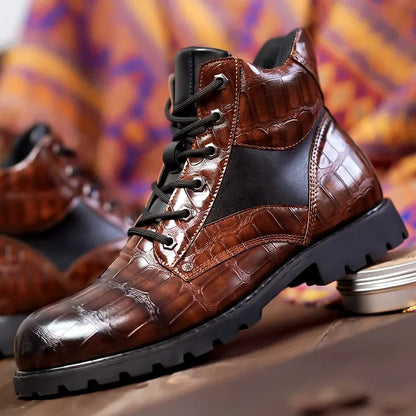 Rendell | Skórzane buty Croco